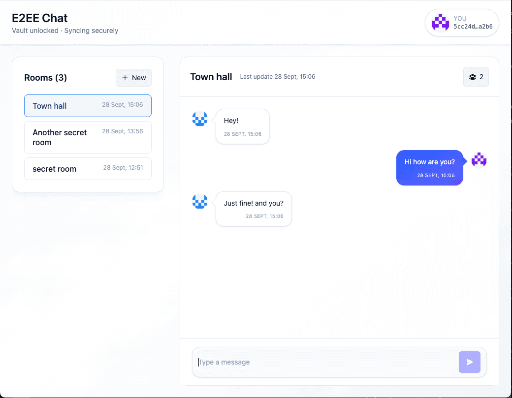 Screenshot of E2EE Chat